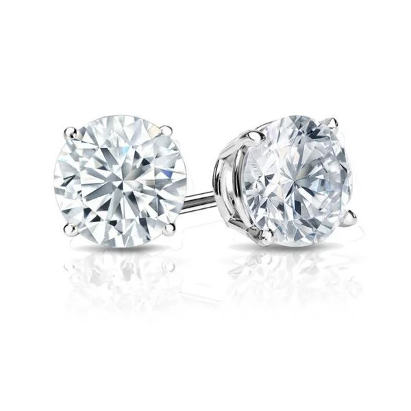 Auriya 14k Gold Certified 3.00 ct. TDW Secure-Lock Round Diamond Stud Earrings