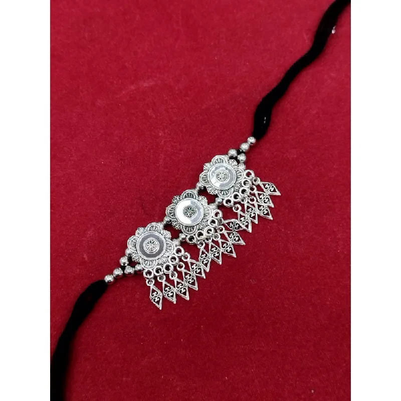 Akruti Collection Oxidised  Plated Choker Necklace Set