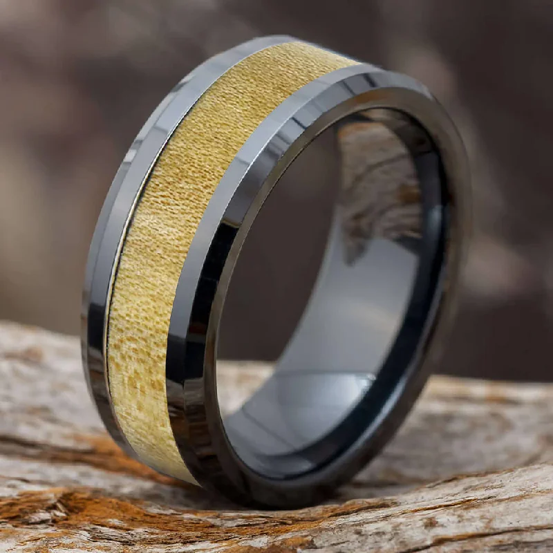 Black Wood Ring, Maple Ring for Musician