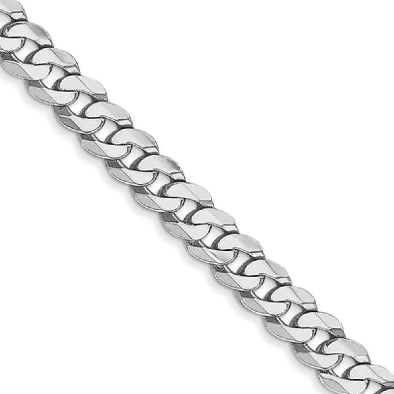 5mm, 14K White Gold, Solid Miami Cuban (Curb) Chain Bracelet