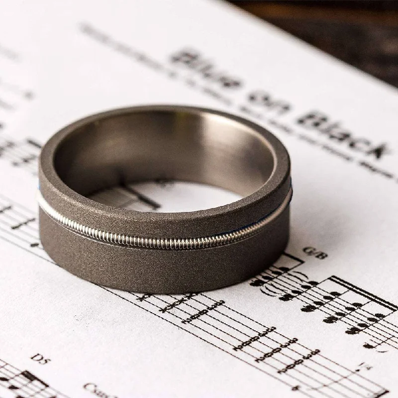 Guitar String Ring for Musicians With Sandblasted Finish