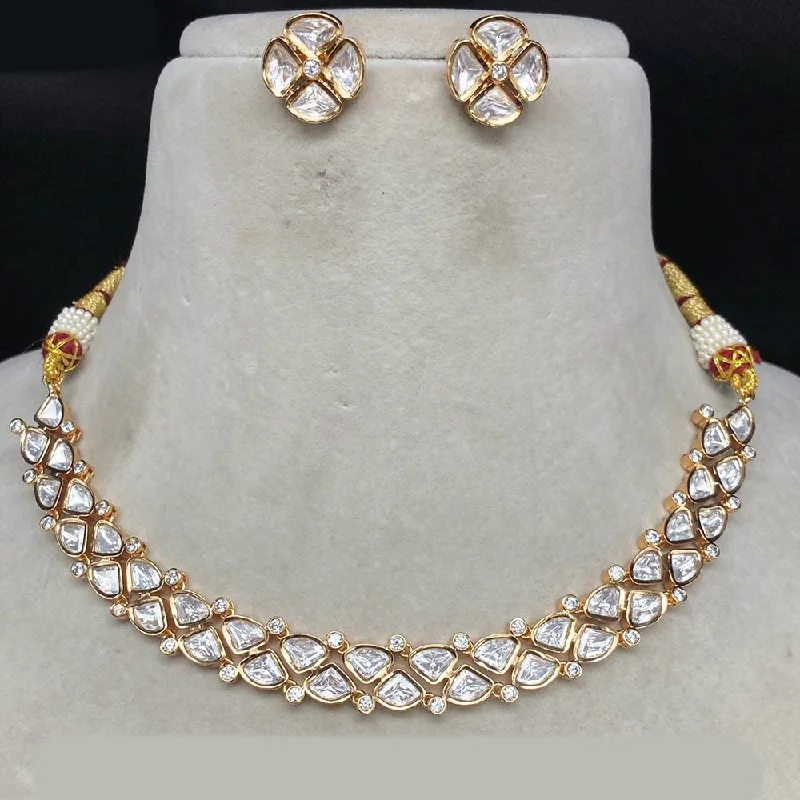 Royal Kundan Jewellery Gold Plated Polki Kundan Necklace Set