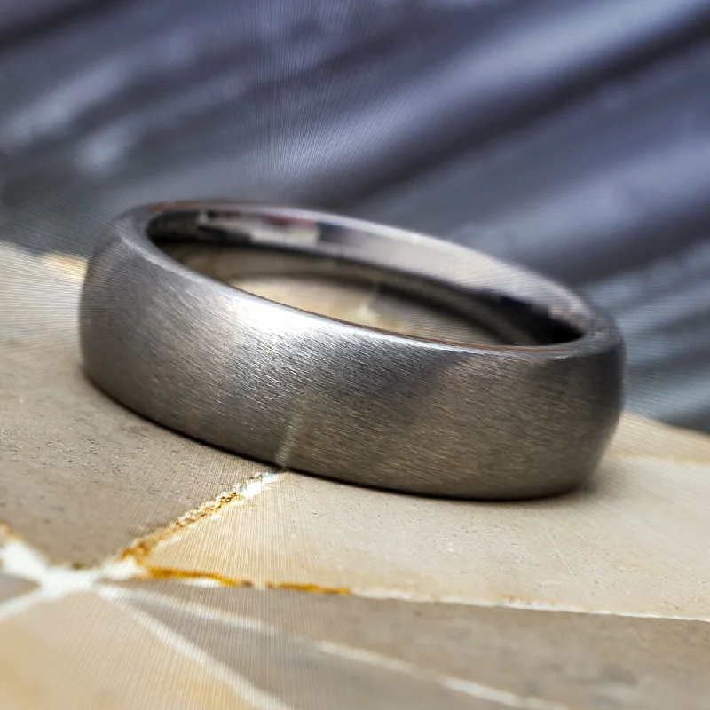 Tungsten Wedding Band With Matte Finish