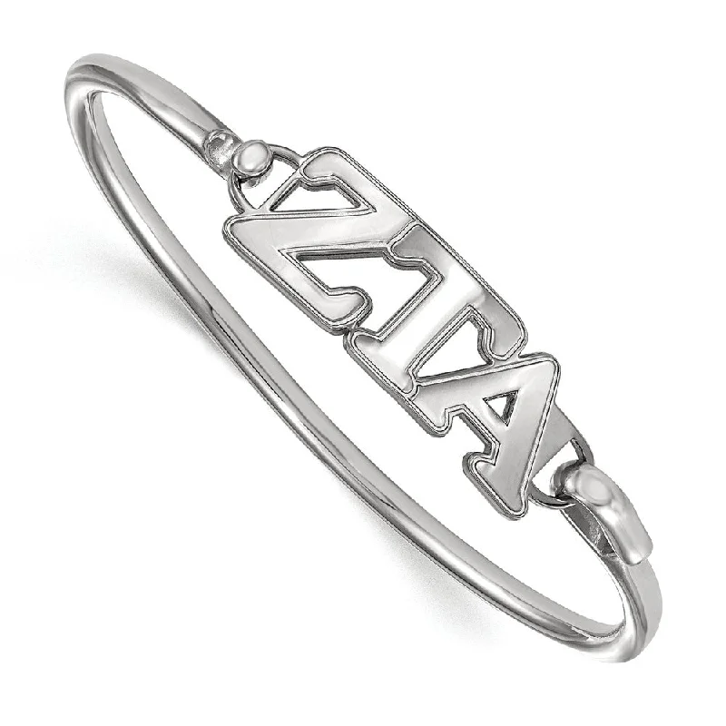 Sterling Silver Zeta Tau Alpha Small Clasp Bangle - 6 in.