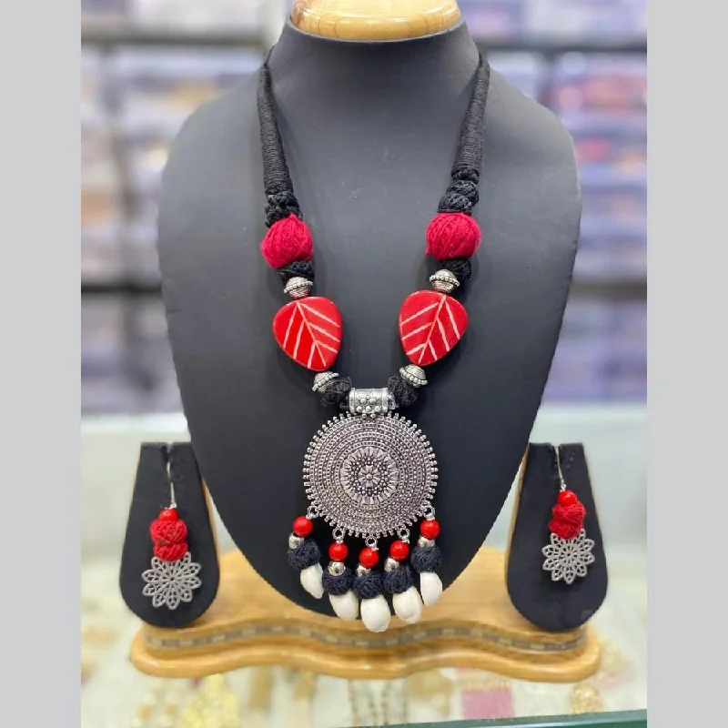 Manisha Jewellery Oxidised Plated Pearls Necklace Set