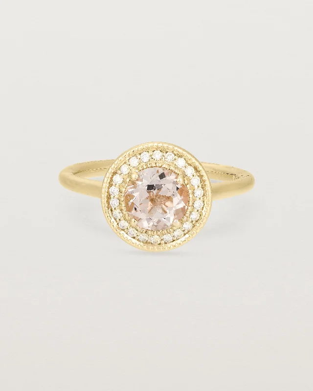 Imogen Halo Ring | Morganite & Diamonds