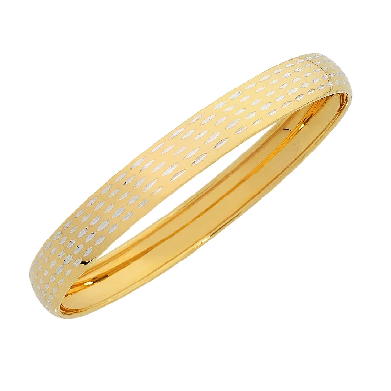 9ct Gold Silver Infused Patterned Bangle