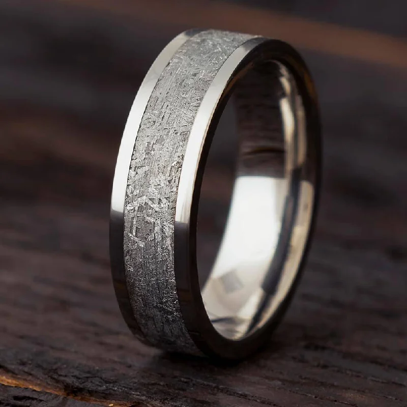 Tungsten Gibeon Meteorite Band, 6mm Ring