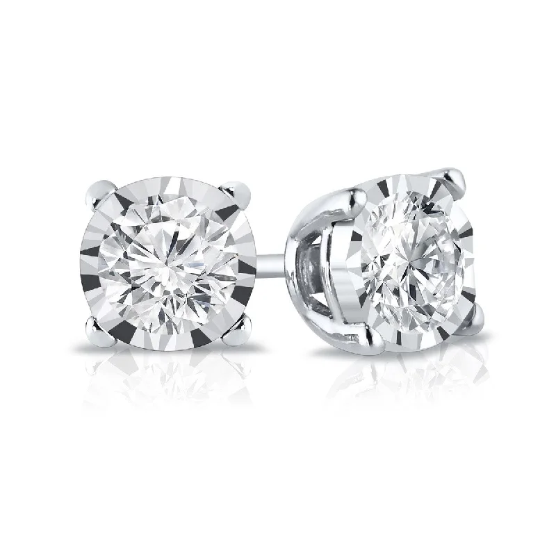 Auriya 14k Gold 1/5ctw Round Diamond Stud Earrings (G-H, SI1-SI2)