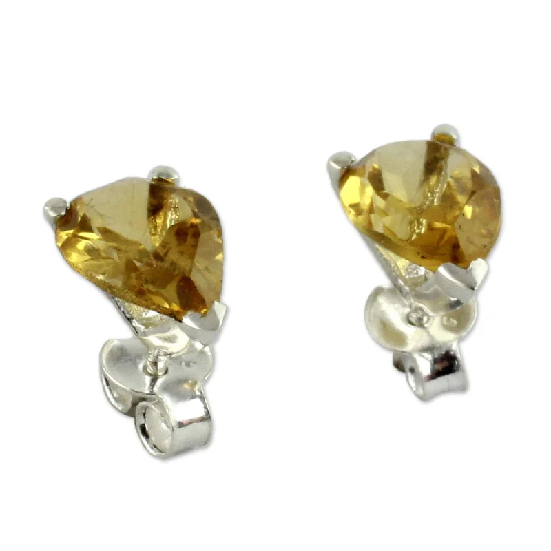 Sterling Silver 'Devotion' Citrine Earrings