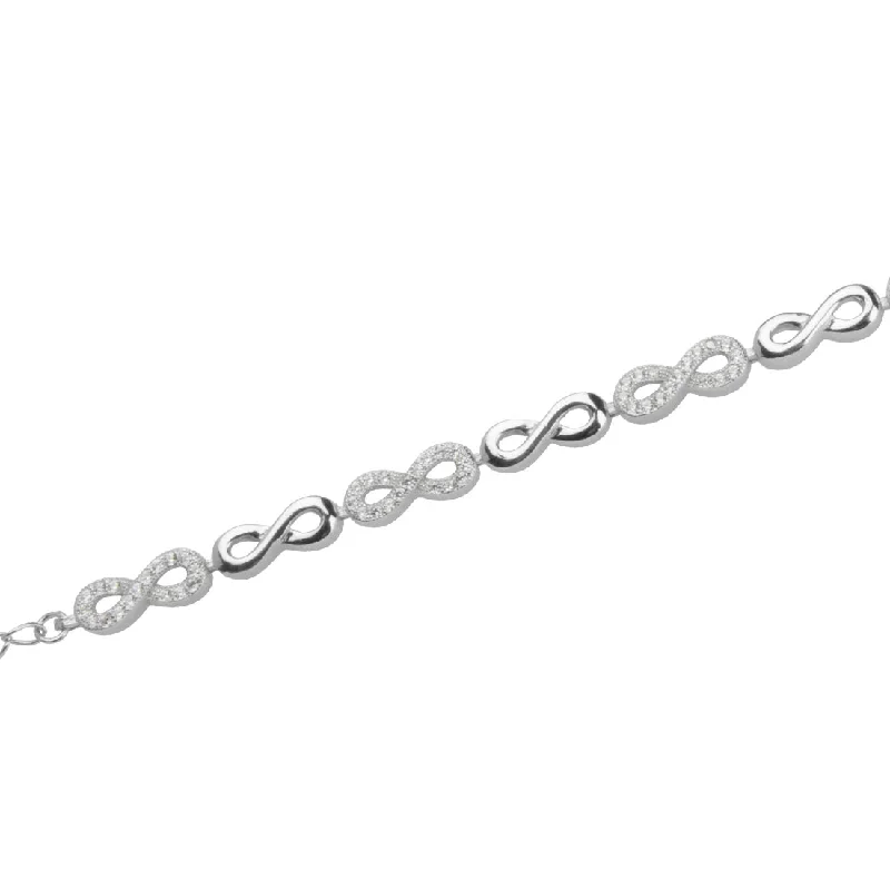 Sterling Silver Cubic Zirconia Infinity Bracelet