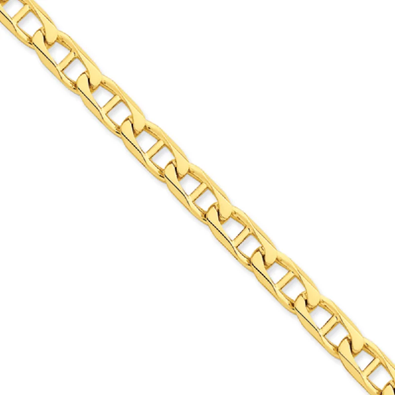 14k Yellow Gold, 7.0mm Anchor Link Chain Bracelet, 8 Inch