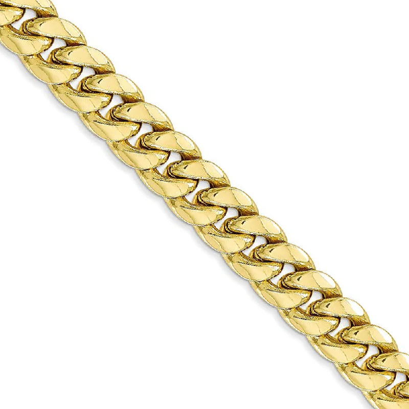 10k Yellow Gold 7.3mm Hollow Miami Cuban (Curb) Chain Bracelet