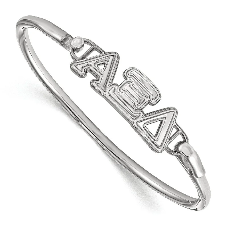 Sterling Silver Alpha Xi Delta Small Clasp Bangle - 8 in.