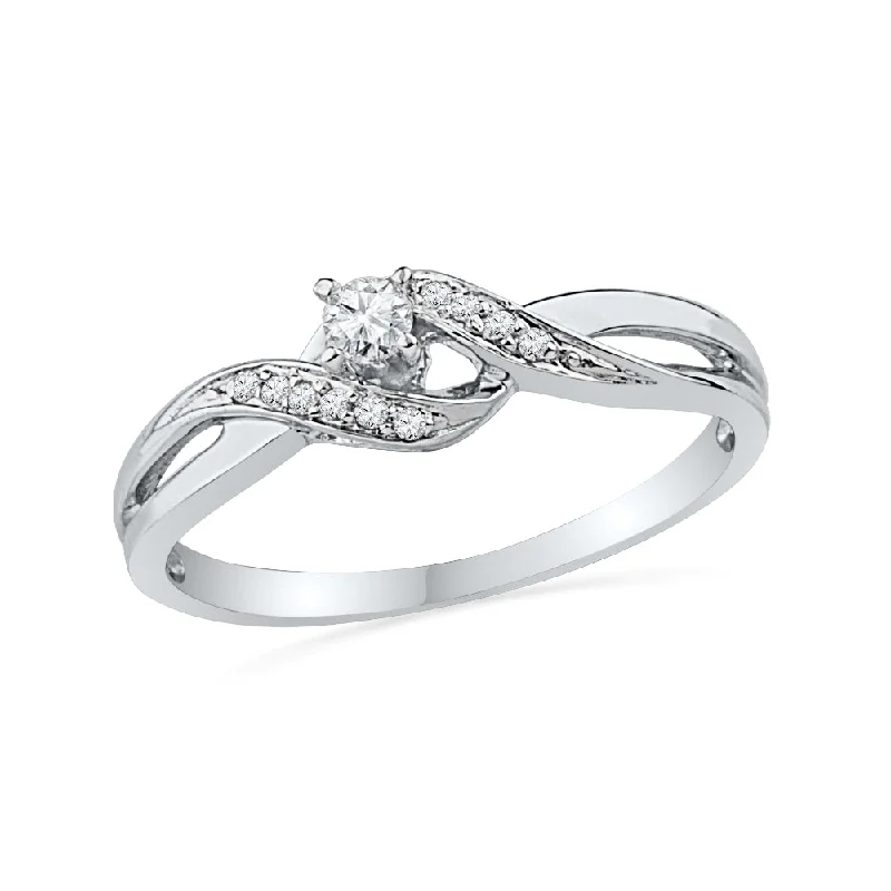 Diamond Engagement Ring, Silver or Gold