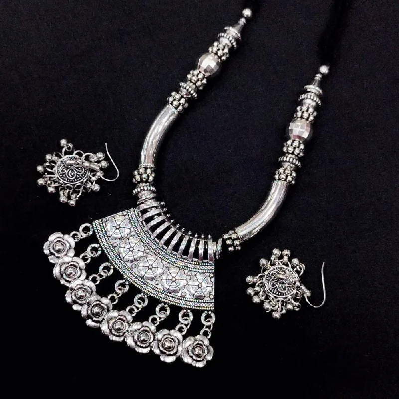 Pooja Bangles Oxidised Plated Necklace Set