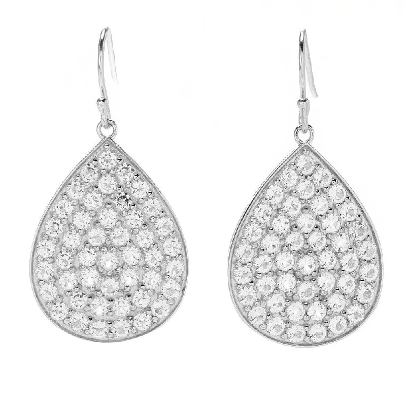 925 Sterling Silver White Topaz Drop & Dangle Earrings