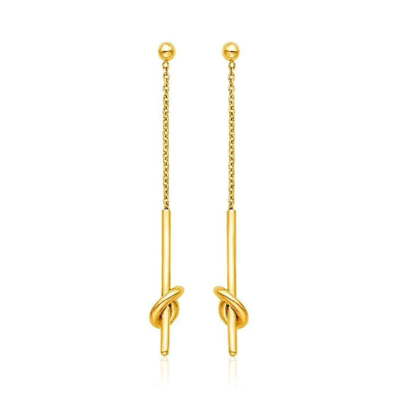 14k Yellow Gold Dangle Earrings with Knots