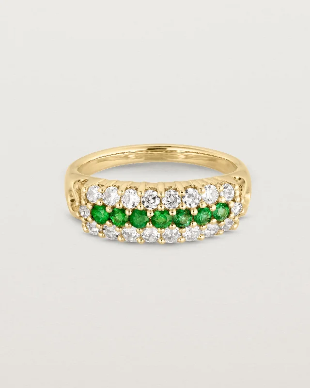 'Ivy' Wrap Ring | Emerald & Diamond