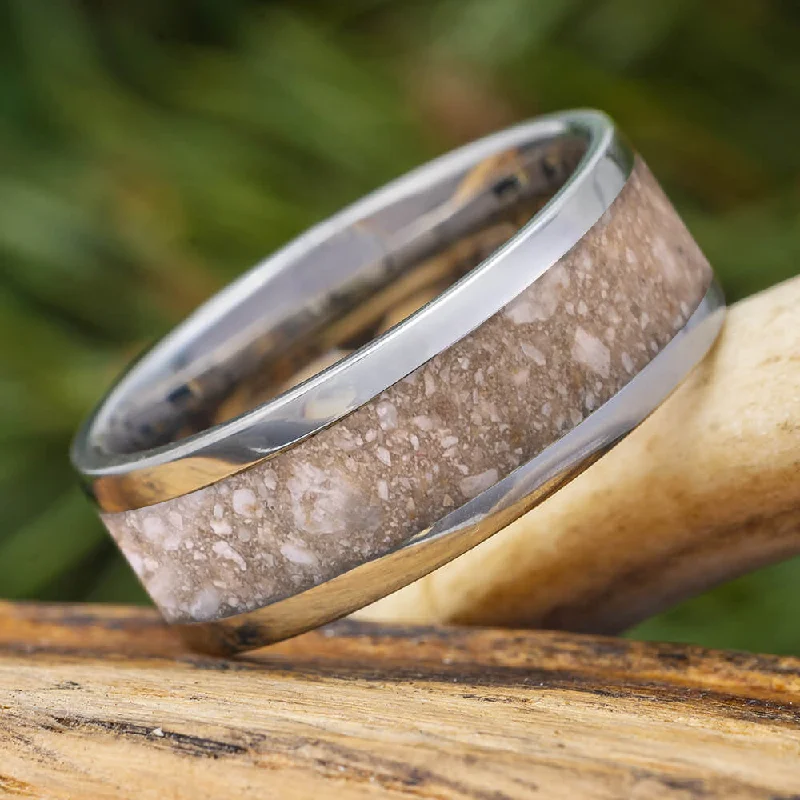 Simple, Titanium Memorial Ring with Ashes