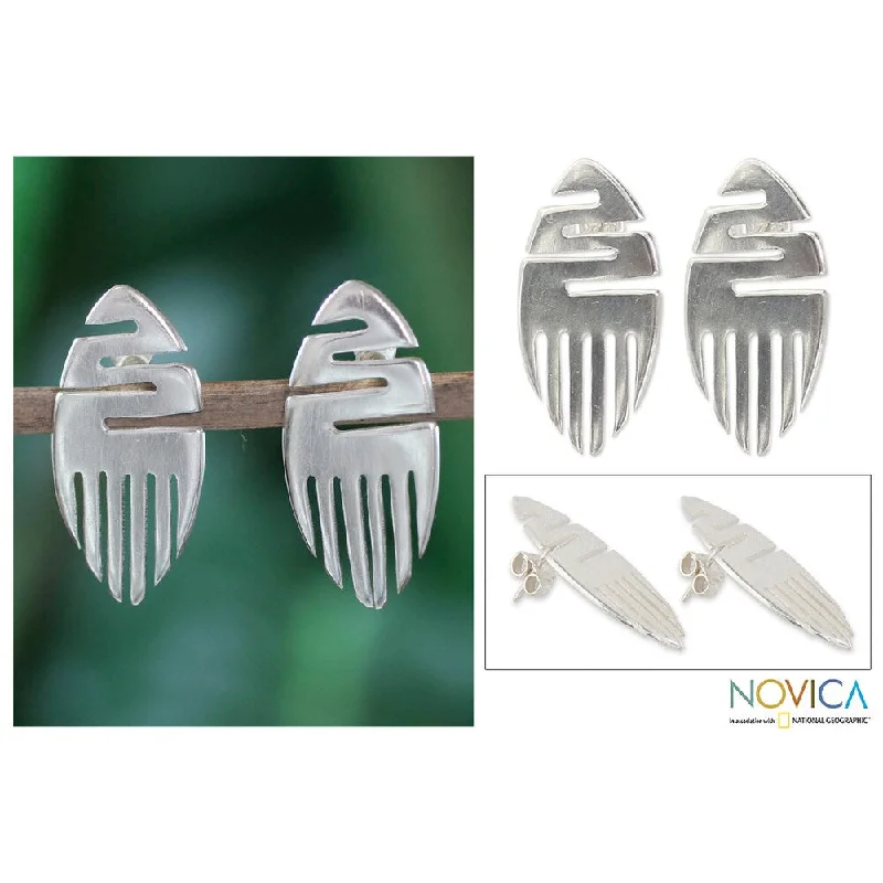 Handmade Sterling Silver 'African Initiative' Earrings (Ghana)