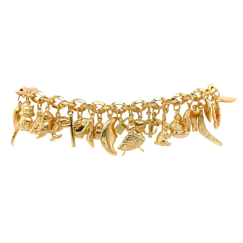 9ct Yellow Gold Silver Filled Charm Bracelet