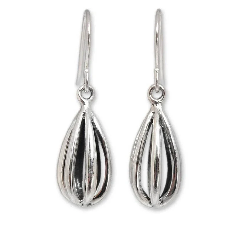 Handmade Sterling Silver 'Birdcage' Earrings (Thailand)