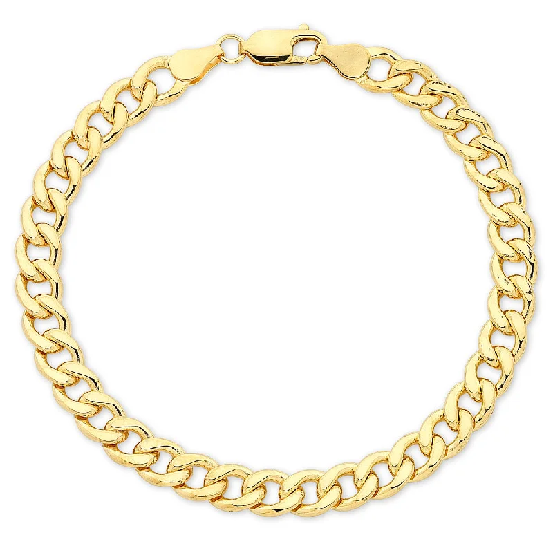 9ct Yellow Gold Solid Curb Bracelet