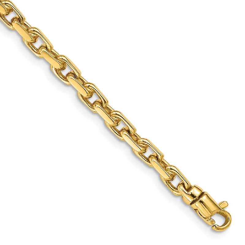 4.5mm 14k Yellow Gold Polished Fancy Cable Chain Bracelet