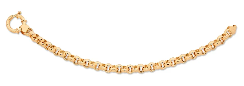 9ct Yellow Gold Silver Infused Belcher Bracelet