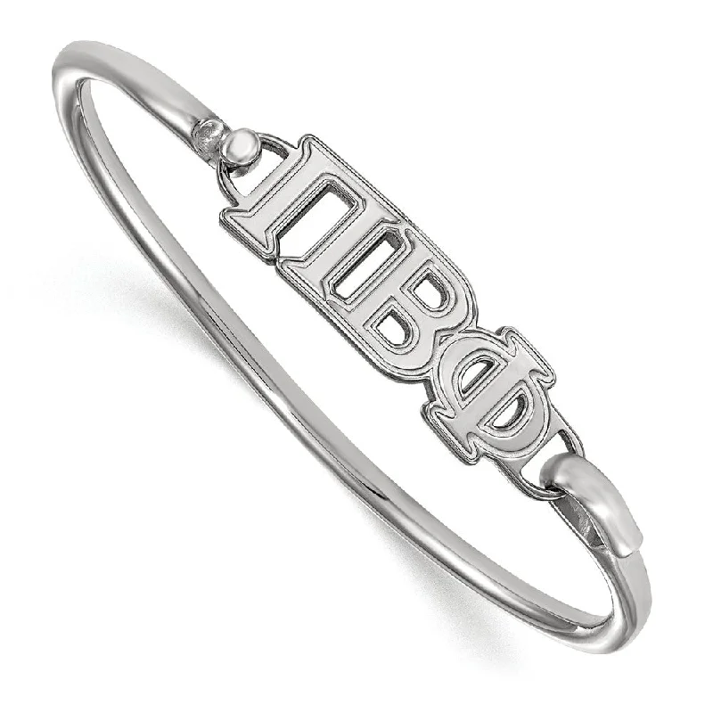 Sterling Silver Pi Beta Phi Small Clasp Bangle - 7 in.