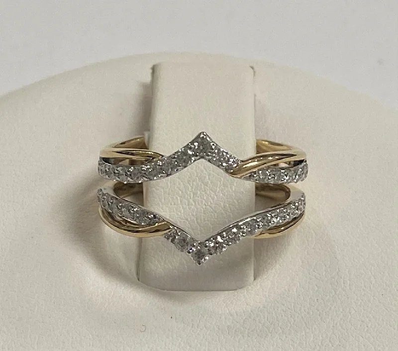 14kt Yellow and White Gold Diamond Ring Guard