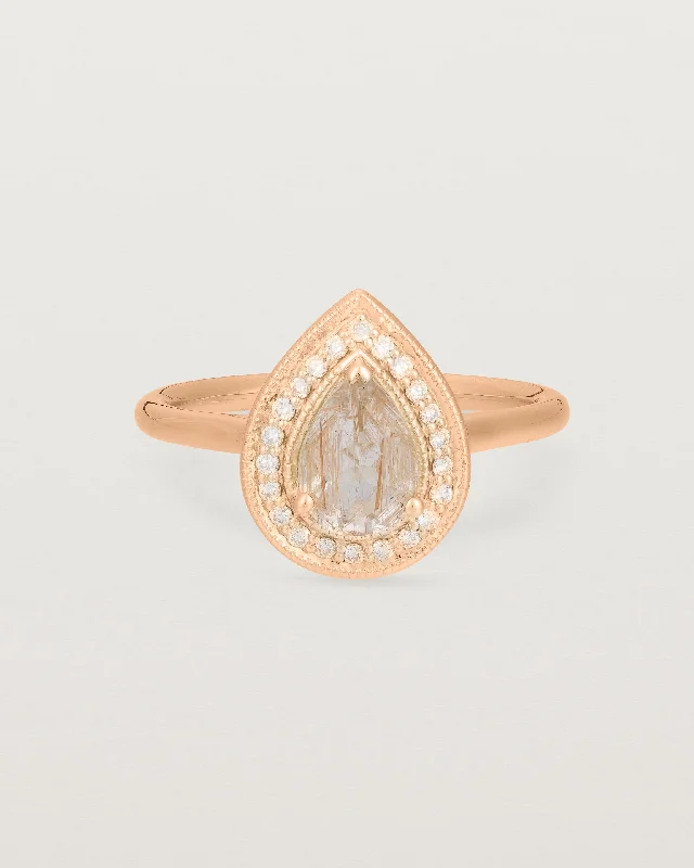 Aurie Halo Ring | Rutilated Quartz & Diamonds