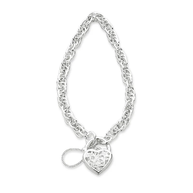 Sterling Silver Padlock Bracelet