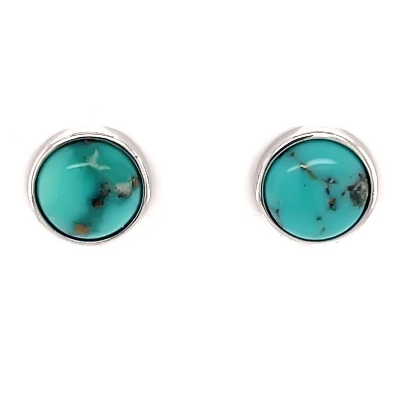 925 Sterling Silver Campitos Turquoise Stud Earrings