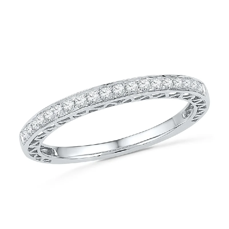 Diamond Wedding or Anniversary Band, Silver or Gold