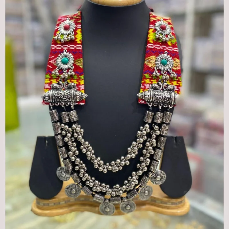 Kavita Art Oxidised Plated Ghungroo Long Necklace Set