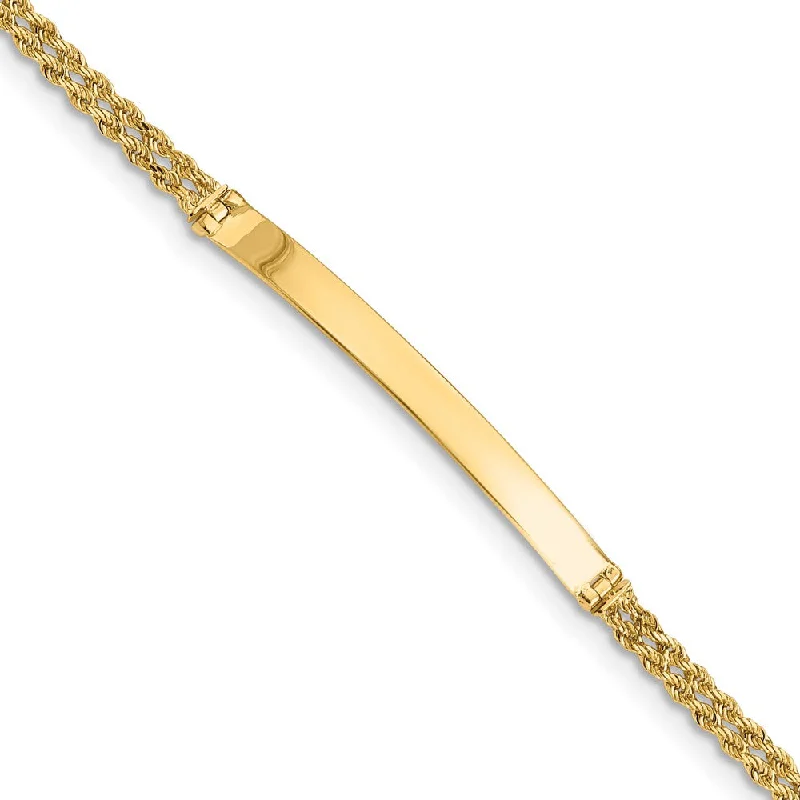 14k Yellow Gold Two Strand Rope I.D. Bracelet - 8 Inch