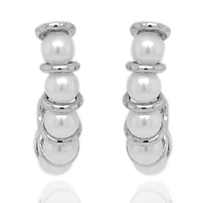 925 Sterling Silver White Pearl Earrings