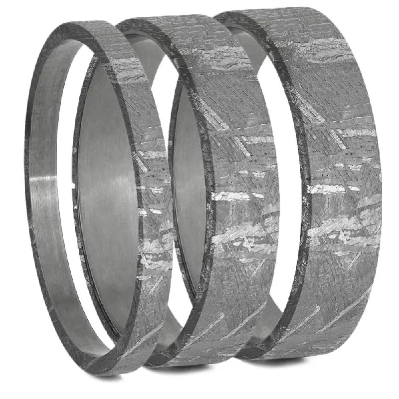 Meteorite Inlay Components for Modular Rings