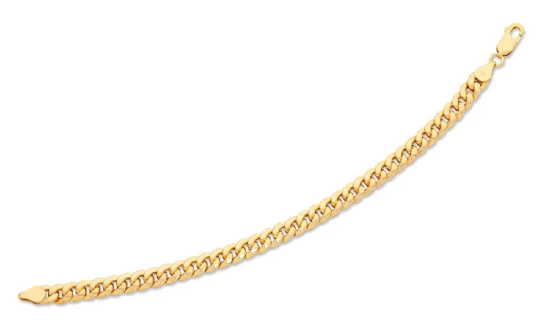 9ct Yellow Gold Silver Infused Curb Bracelet