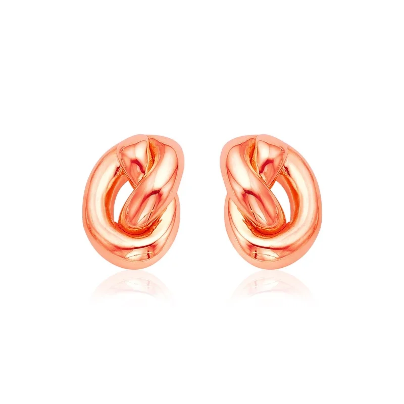 14k Rose Gold Polished Knot Earrings