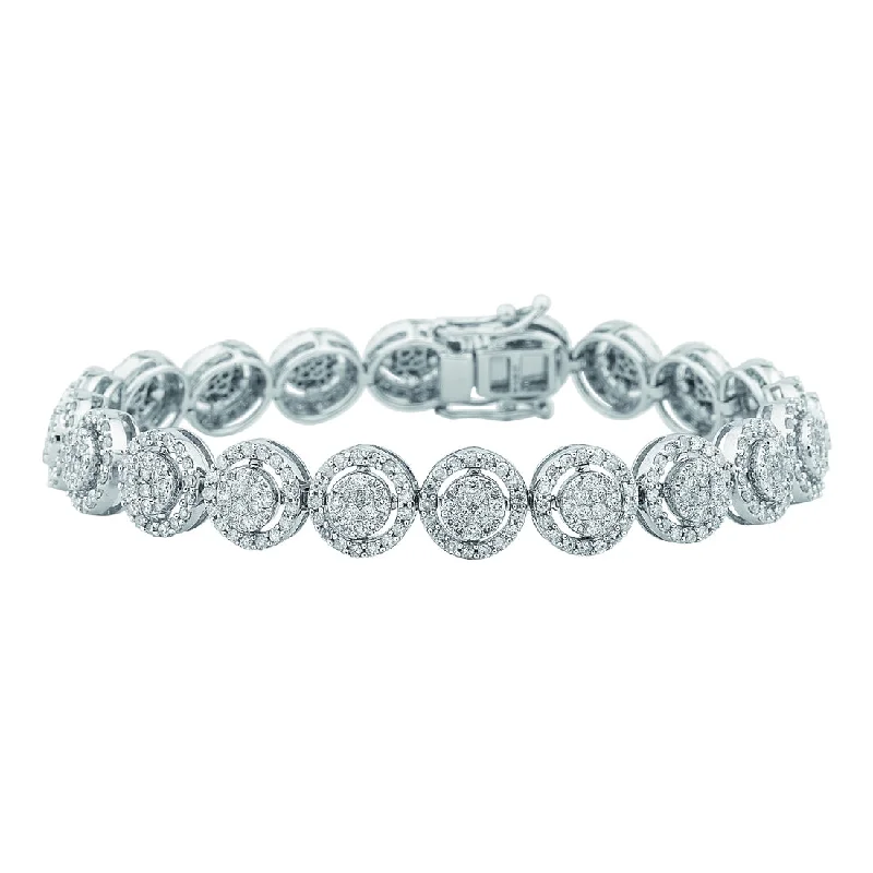 9ct White Gold Diamond Bracelet 4.00ct