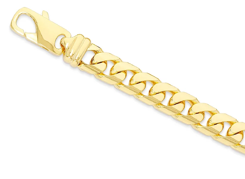 23cm 9ct Yellow Gold Flat Curb Bracelet