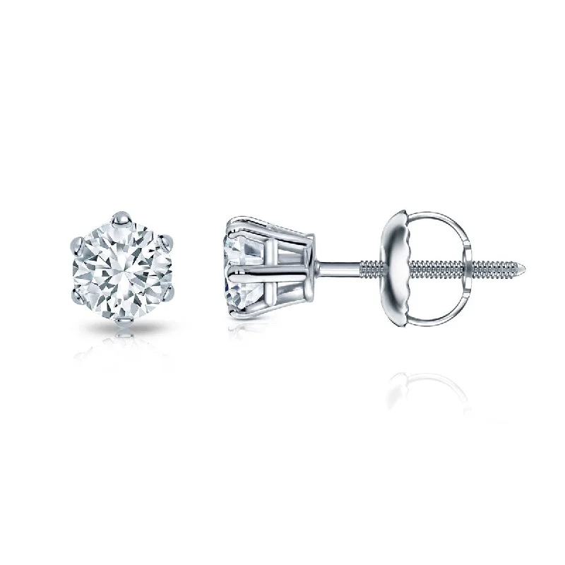 Auriya 1/4ctw Round Diamond Stud Earrings 14k Gold 6-Prong (H-I, SI1-SI2)