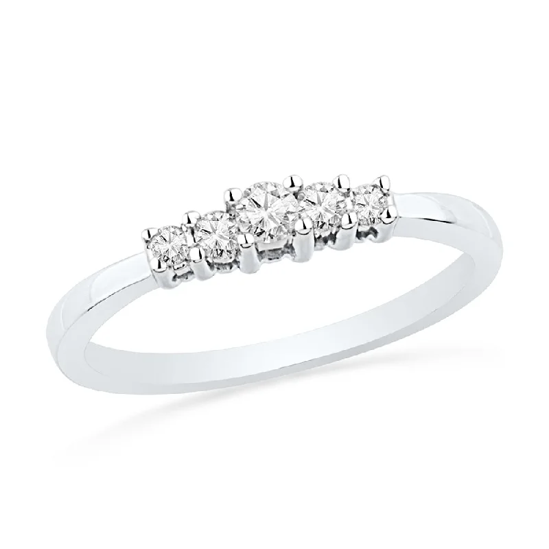 Five Stone Diamond Ring, Promise Ring, Anniversary Band