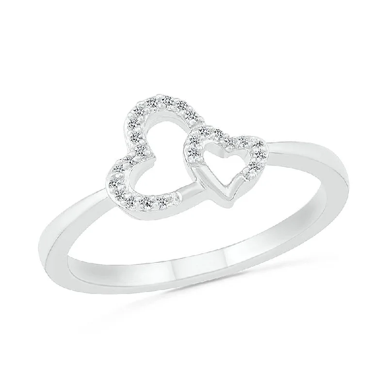 Intertwined Hearts Promise Ring With Diamonds