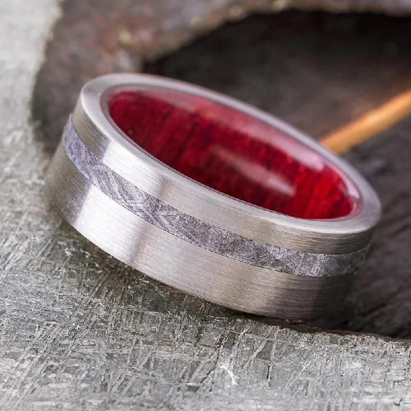 Wood & Meteorite Men's Wedding Band