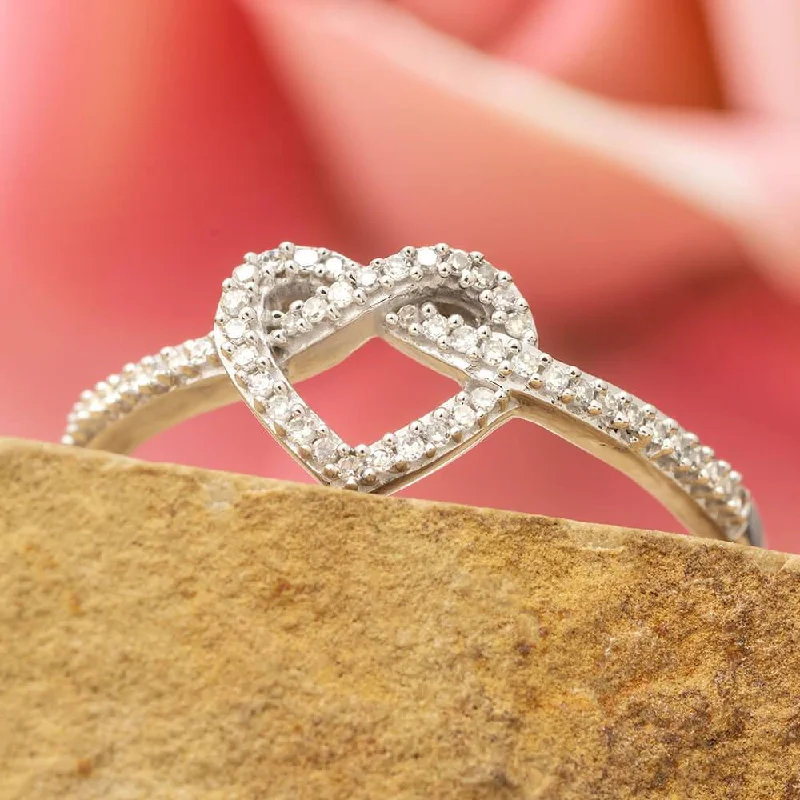 Infinity Diamond Promise Ring in Gold or Silver