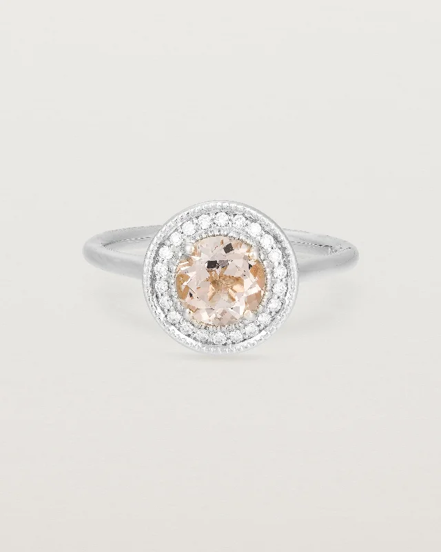 Imogen Halo Ring | Morganite & Diamonds